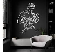 Decoración de Pared de Metal Minimalista Moderna con Arte de Hombres Desnudos, Cuerpo Masculino Desnudo, línea Masculina para Colgar, Ideal para baño o Dormitorio (Blanco, 76 x 56 cm).