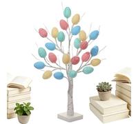 Decoración de Pascua - Árbol LED de 23,6 Pulgadas | Luminoso ABS - 60cm con 24 o 18 Huevos luz cálida, Alimentado por USB o Pila AA, Ideal para centros de Mesa, Chimenea, Bure