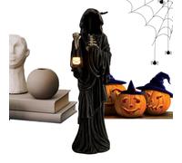 Decoración Halloween Esqueleto Estatuas Resina Espeluznantes con Linterna