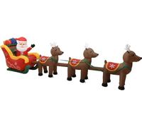 Decoración inflable navideña de Papá Noel y renos con luces LED, 490 cm