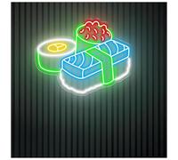 Decoración Lámparas Letrero De Neón De Sushi Para Restaurante Japonés, Rollo De Sushi, Luz De Neón, Decoración De Pared Para Cocina, Logotipo Comercial, Letrero Luminoso(G,80X64CM)