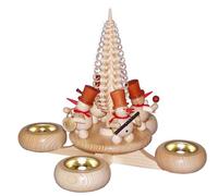 Decoración navideña: Adorno de Adviento con forma de muñeco de nieve, color natural. Dimensiones: 22,5 x 22,5 x 22,5 cm. Nuevo