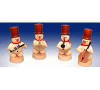 Decoración navideña: capilla de muñeco de nieve con instrumentos, diseño natural, altura 8 cm. Producto nuevo