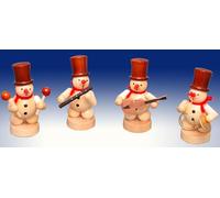 Decoración navideña: capilla de muñeco de nieve con instrumentos, diseño natural, altura 8 cm. Producto nuevo