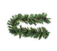 Decoración navideña - Guirnalda de árbol Artificial + Manzanas de Pino - Longitud 180 cm - Color Verde