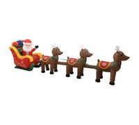 Decoración navideña inflable trineo de Papá Noel con 5 LEDs marrón 140x490x85 cm Brown 140.00