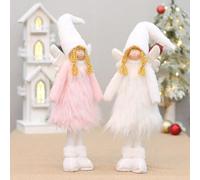 Decoración navideña Muñeca Ángel Extensible 52 cm Blanco Rosa Suave | Figura de tela con alas para colgar y sentar para el hogar, color rosa