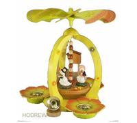 Decoración navideña piramidal con gansos, de colores, nueva, altura 28 cm