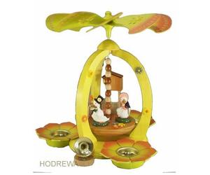 Decoración navideña piramidal con gansos, de colores, nueva, altura 28 cm