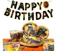 Decoración para fiesta de cumpleaños de Jurassic World, juego de vajilla para fiesta de Jurassic World nuevo