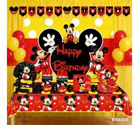 Decoración para Fiesta de Cumpleaños de Mickey Mouse, Platos de Papel, Vasos, Servilletas, Mantel, Globos para Niños, Artículos para Baby Shower 10pcs card