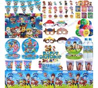 Decoración para Fiesta de Cumpleaños de PAW Patrol, Vajilla, Mantel, Platos, Vasos, Servilletas, Bolsas de Regalo, Globos, Artículos para Fiestas de PAW Patrol hanging-6pcs