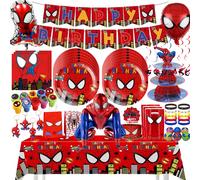 Decoración para Fiesta de Cumpleaños de Spiderman, Juego de Vajilla Rojo, Vasos, Platos, Servilletas, Pancarta, Globos para Regalos de Fiesta, Baby Shower 7pcs balloons-9