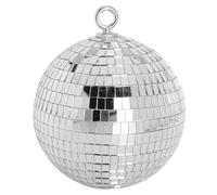 Decoración para fiestas con bola de espejos disco, Bola de espejo discoteca plateada 30cm con anillos colgantes for fiesta baile cumpleaños escenario en casa