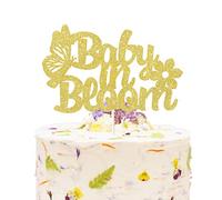 Decoración para tarta de bebé en flor, decoración de tarta de bienvenida con diseño de mariposa, decoración para baby shower, suministros para fiesta de bienvenida
