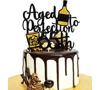Decoración para tarta de Mickey Happy Birthaday - Baby Shower Kids fiesta de cumpleaños negro con purpurina Mickey Mouse Decoración para tarta - Adorable Disney Temática Festival Decoración de fiesta