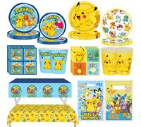 Decoración Pokemon sombreros de fiesta de cumpleaños Pikachu vajilla desechable mantel taza plato servilleta Baby Shower favores de fiesta Pokemon Napkin-20pcs