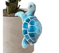 Decoraciones de maceta de estatua de tortuga, Hugger de tarro de tortuga,Lindo tarro de resina Hugger tortuga plantador maceta percha | Decoraciones de macetas de escalada, adornos de patio de