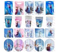 Decoraciones para fiesta de cumpleaños con temática de Princesa de las Nieves, platos de papel, vasos, mantel, bolsas de regalo, kit de artículos para fiesta, regalos Balloon-9pcs2