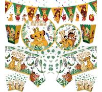 Decoraciones para fiesta de cumpleaños del Rey León Simba, vajilla desechable, globo, mantel, servilleta, taza, adorno para pastel para niños, Baby Shower balloons-number4