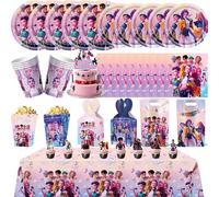 Decoraciones para Fiestas de Cumpleaños, Juego de Vajilla con Temática para Niñas, Vasos, Platos, Mantel, Globos, Bolsas de Regalo, Artículos para Fiestas Infantiles 16Pcs Balloons