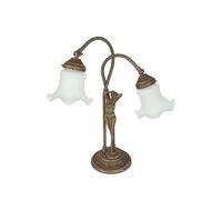 Decorativo Lámpara de Mesa de Latón Cristal Ajustable Clásico Tischleuchte Donne