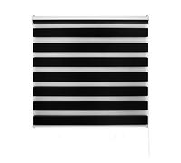 Decorblind | Estor Enrollable Doble Capa Noche y Día - Instalación Pared o Techo, Medida 140x250 (Ancho x Largo), Tela 137x245 - Color Negro, Ventana