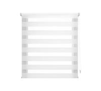 Decorblind | Estor Enrollable Doble Capa sin Herramientas y sin Taladrar, Medida: 75x220 - Estor Noche y Día Blanco, Estores para Ventanas