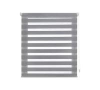 Decorblind | Estor Enrollable Doble Capa Sin Herramientas y Sin Taladrar, Noche y Día Color Gris - Medida 120x150 (Ancho x Largo), Tela 117x145 - Para Ventanas