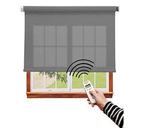 DECORESTOR Estor Enrollable Translucido Motorizado a TU Medida - 210 x 260 cm. Mando Incluido - Gris Oscurecedor. Estores Enrollable Motor, Stores enrollables, Estores para Ventanas y Puertas