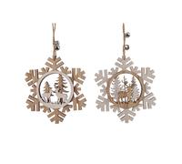 Decoris adorno para árbol de navidad de madera, copo de nieve, 12 cm,