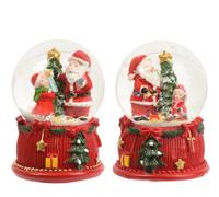 Decoris Bola de nieve de cristal, 6,5 cm, diseño de Papá Noel, color rojo | Bola de agitación, escena navideña, decoración de mesa, regalo para Navidad, bola de cristal
