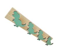 DECORNIJIA Perchero de Pared Nórdico Verde Diseño de Dinosaurio, Gancho Múltiple para Colgar Abrigos y Sombreros, Soporte Resistente para Hogar y Oficina, Gancho Funcional para Ropa