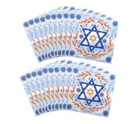 DECORNIJIA Servilletas de Papel Desechables Suaves y Festivas Paquete de 20 Unidades con Diseño de Estrella de David para Hanukkah para Cenas y Reuniones Festivas