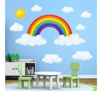 DECOWALL DA-1713 Nubes y Arco Iris Vinilo Pegatinas Decorativas Adhesiva Pared Dormitorio Saln Guardera Habitaci Infantiles Nios Bebs