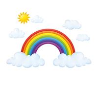 DECOWALL DA-1713 Nubes y Arco Iris Vinilo Pegatinas Decorativas Adhesiva Pared Dormitorio Salón Guardería Habitación Infantiles Niños Bebés…