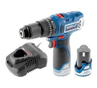 DEDRA MAUS DED7310T06-45 Nm - Batería de 2 Ah y cargador rápido - Portabrocas de metal 10 mm - Para hormigón, madera y metal - Compacto y ergonómico para bricolaje