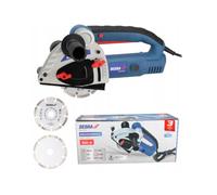 DEDRA Sierra de ranura de 1500 W, disco de corte Ø 125 mm, cable de 3 m, 8500 rpm, alto rendimiento, profundidad de ranura de 8 mm a 30 mm, carcasa de plástico reforzado