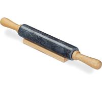Deegroller de mármol - Pomos de madera - Cocina y repostería - Soporte - Resistente - Rodillo -