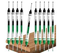 Deep Hole Marker - Long Nib Construction Pens, Waterproof Ink Marker for Wood Metal, Reach Carpenter Pencil Alternative with Slim Tip Design, Marking Tool Set 10 Pack, Workshop Building