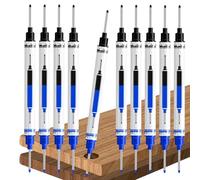 Deep Hole Marker Pen Set, 10 Pack Carpenter Ink Impermeable Long Nib 21 mm Construcción Layout Marking Tool, Precision Woodworking Framing Welding Automotive Industrial Heavy Duty Writing Pens