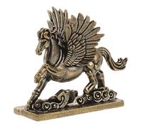 DEEPCRAFF Latón Figura de Caballo para Año Chino Dorado | Adorno Compacto, Brillo Duradero, Estilo Clásico Contemporáneo, para Estanterías y Centros Festivos