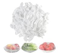 Deepton 200 bolsas herméticas, film transparente con goma elástica, capuchas elásticas para alimentos, bolsas reutilizables de plástico, bolsas de sellado, gorro de ducha desechable