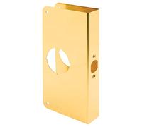 Defender Security U 9547 - Refuerzo de puerta no empotrable de 1-3/8 pulgadas de grosor por 2-3/8 pulgadas de respaldo, diámetro de 2-1/8 pulgadas, latón
