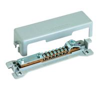 Barra de conexión para igualación de potencial DEHN, con cubierta, para cables de 2,5-25 mm², con ranura de 30x3,5 mm y orificio de 7-10 mm, 1 unidad.