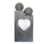Dehner Amour Fuente de jardín para Exteriores con iluminación LED Resistente a Las heladas, Aprox. 46 x 23 x 99 cm, poliresina, Gris