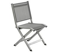 Dehner Chicago - Silla Plegable (88 x 57,5 x 48,5 cm, Aluminio y plástico), Color Gris