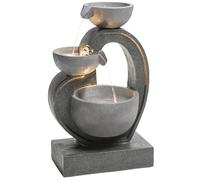 Dehner Fuente de jardín Heart, Aprox. 72,5 x 45,5 x 32,5 cm, poliresina, Gris