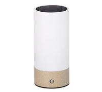 Dehner Lámpara solar Levi Ø9 x H20 cm - Lámpara LED exterior con energía solar y batería, cable USB-C incluido, blanco cálido, sensor crepuscular, acero inoxidable y cristal