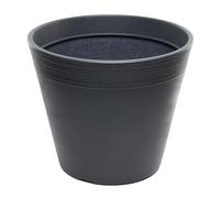 Dehner Maceta Groovy, Resistente a Las heladas/Resistente a los Rayos UV/Resistente a la Intemperie, Maceta reciclada, diámetro Aprox. 47,5 cm, Altura 41,2 cm, plástico, Antracita